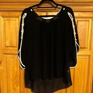 Sheer and Beautiful Black & Cream Hi Lo Top